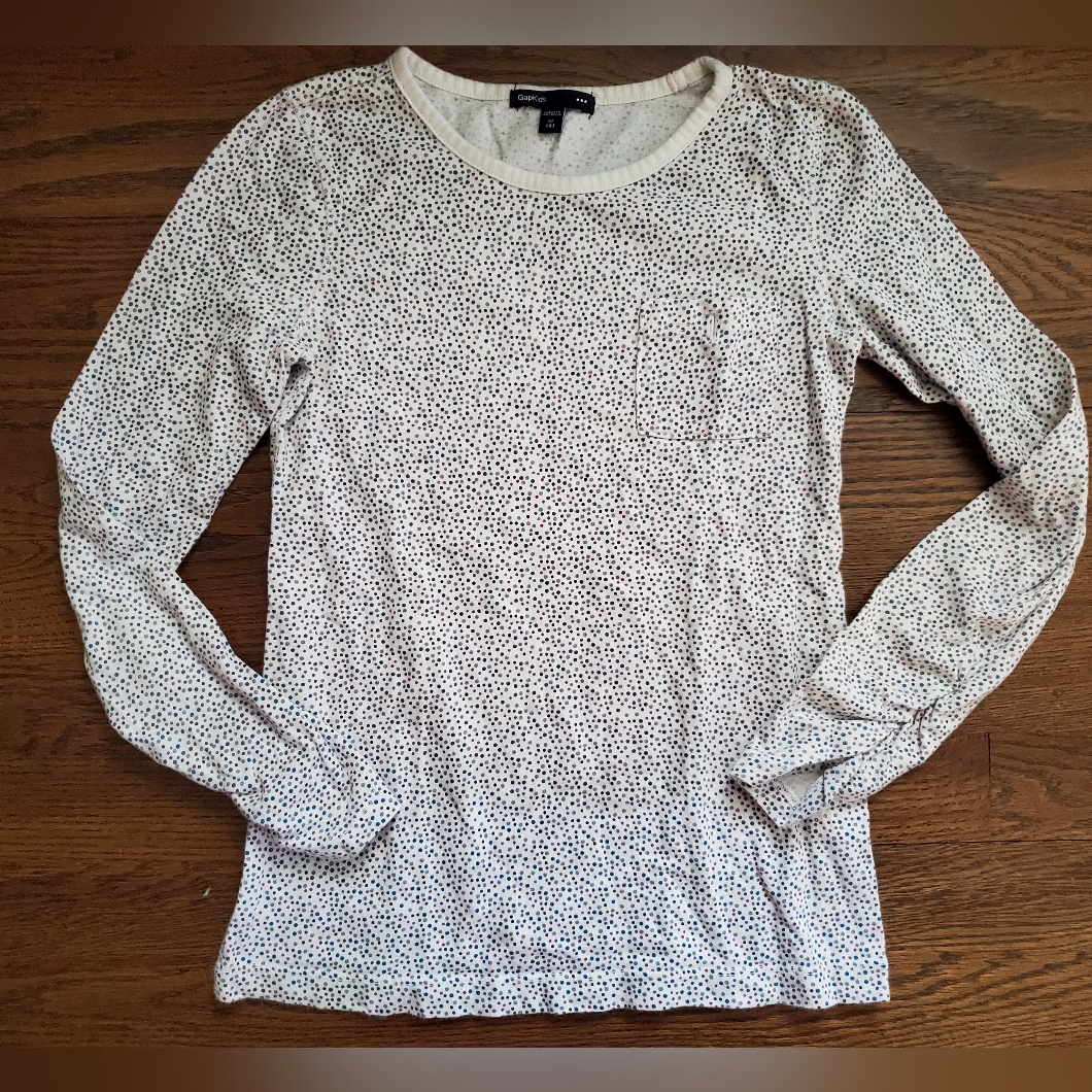 Gap Kids Girls M/8 Polkadot Pattern Long Sleeve Tee